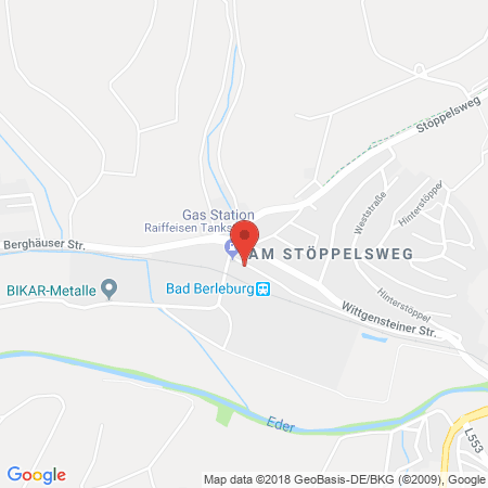 Standort der Tankstelle: Raiffeisen Tankstelle in 57319, Bad Berleburg-Raumland